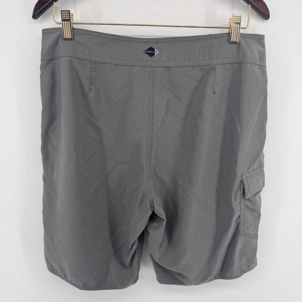 O'Neill Mens Gray Solid Cargo Board Shorts Swim Trunks Size 33 Surf Casual Beach - Picture 5 of 10